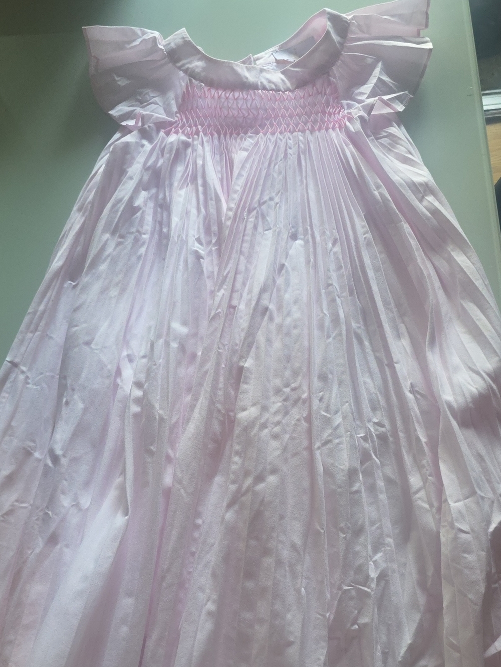 Jacadi Light Pink Smocked Flutter-Sleeve Nightgown